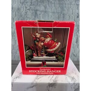Potpourri Designs 1994 Santa Elf Reindeer Stocking Hanger Adjustable Hook 557545